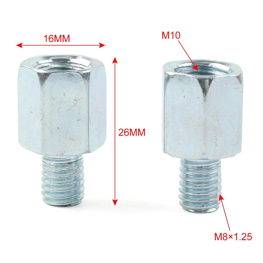

2PCS Motorcycle Rear View 10mm to 8mm Rearview Mirror Adapter Bolts Screw
