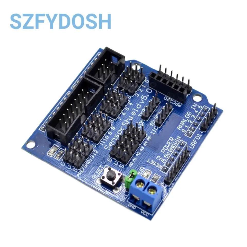 Sensor Shield V5.0 Sensor Expansion Board for UNO MEGA R3 V5 for Arduino Electronic Building Blocks of Robot Parts image 1