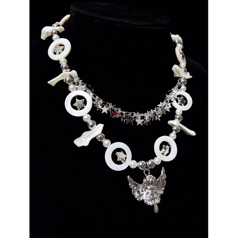 

2023 Trendy Necklace For Women Y2k Accessories Seashell Series Angel Skeleton Necklaces Handmade Jewelry Women Neck Chain Gifts