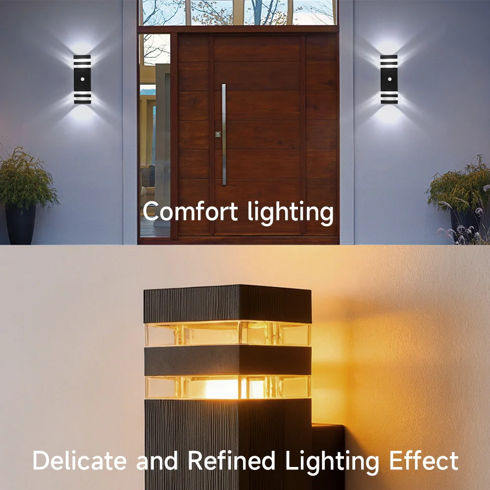 Outdoor wall light motion sensor IP65 LED porch lamp black