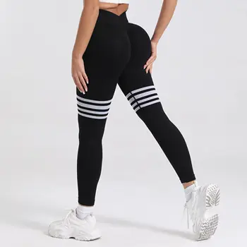 Leggings da donna con linea posteriore a V, palestra, fitness, allenamento atletico, leggins elastici, sollevamento del sedere, pantaloni da yoga, collant da allenamento sportivo S-XL
