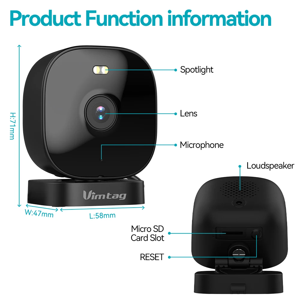 Mini Camera 4MP Waterproof Color Night Vision AI 15 Sf92d5fa0586f40efbb3b7e256dddf7eca