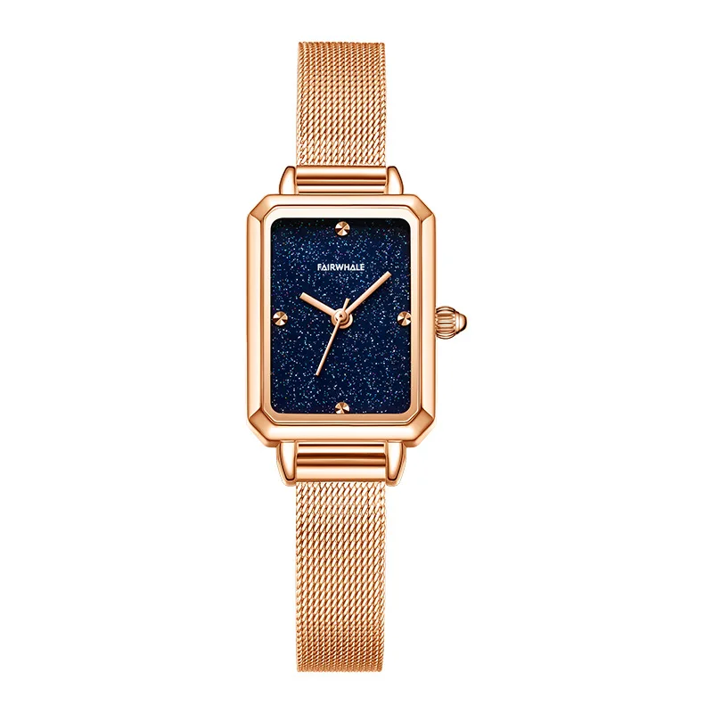 MARK FAIRWH watch women's fashion trend temperament diamond studded starry sky small square watch waterproof quartz