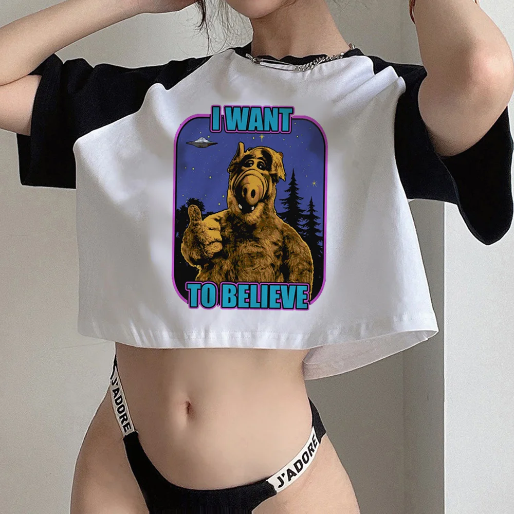 Alf Fairycore Streetwear Crop Top Donna Kawai Trashy Kawaii Gothic Clothes Tshirt