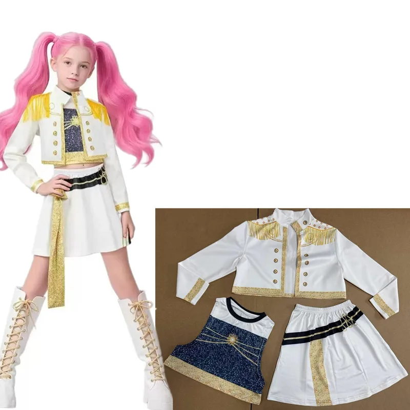 Costume Cacciatore Di Demoni K.Pop Per Bambina | Set Completo Cosplay Rumi Mira Zoey | Taglie 120-140 | Halloween Carnevale
