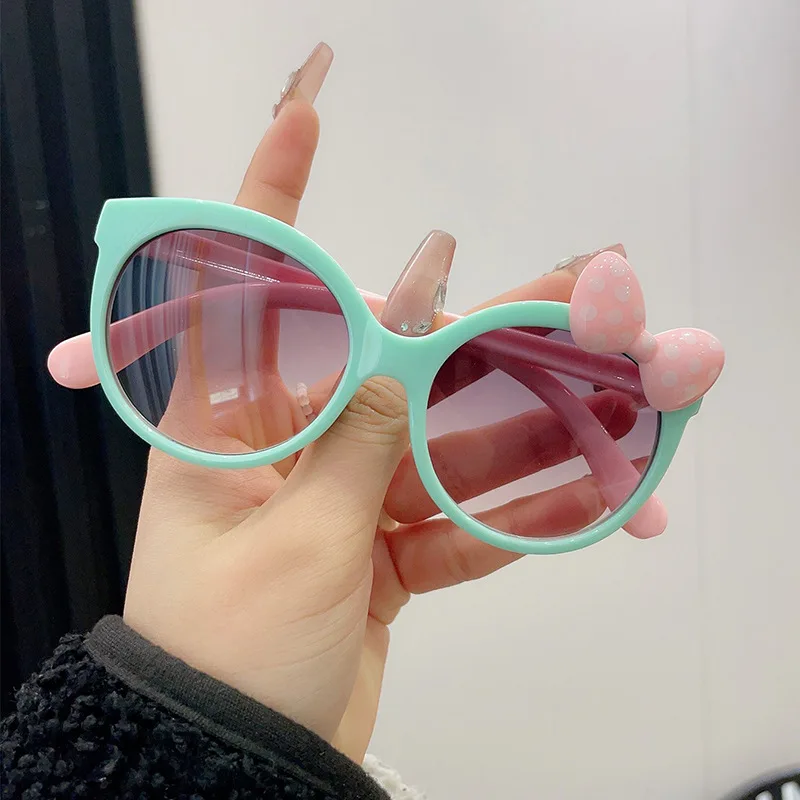Cute Cat Bow Girls Sunglasses for Toddler Kids Pink Kitten Ears Baby Girl Princess Party Beach Travel Photoshoot Accessories
