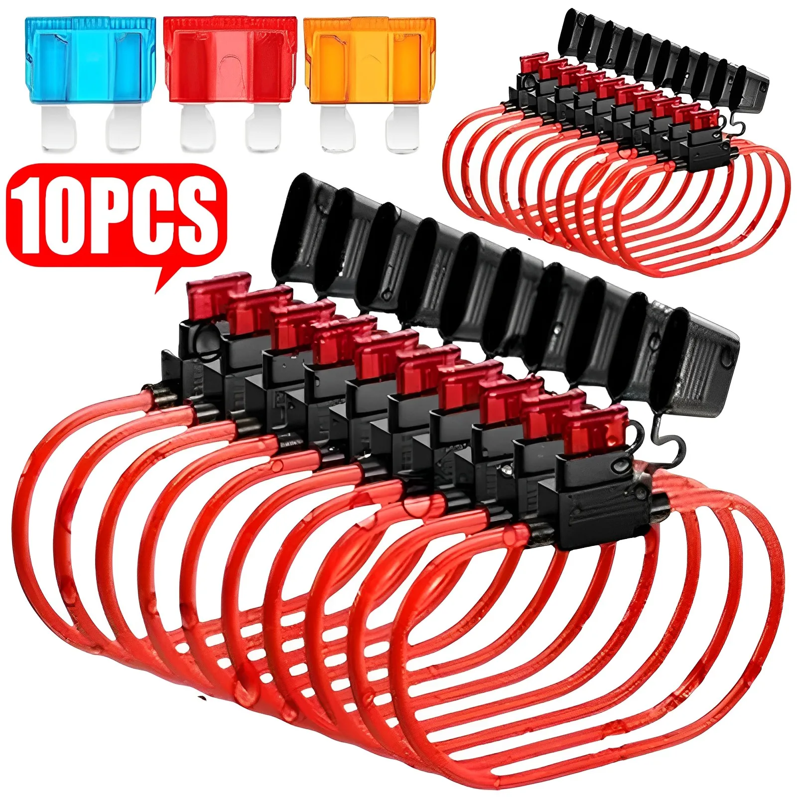 10PcsInLineCarMiniBladeAdapterFuseHolderSplashprooffor12V