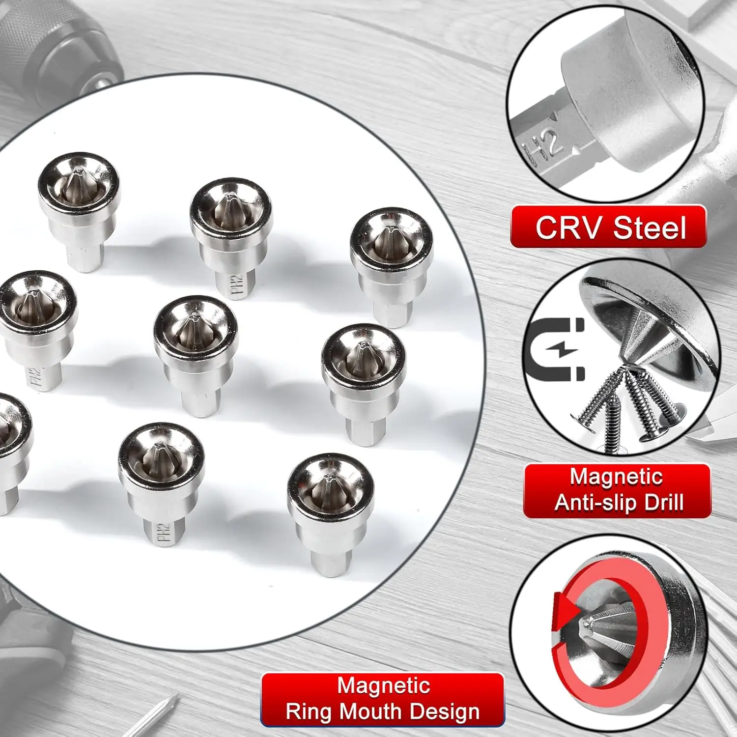 10er-Set Magnetische Schraubendreher-Bits – 25 Mm & 50 Mm Für Holzbearbeitung, Trockenbau & Mehr