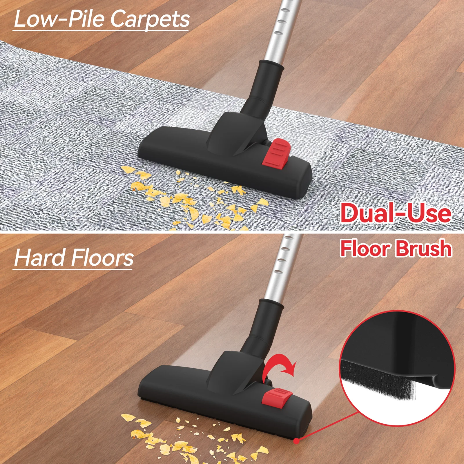 INSE I5 Corded Vacuum Cleaner 600W 18000Pa Powerful 2-in-1 HEPA Filters Handheld Stick Vaccum for Home Carpet Pets Hair Cleaning 4