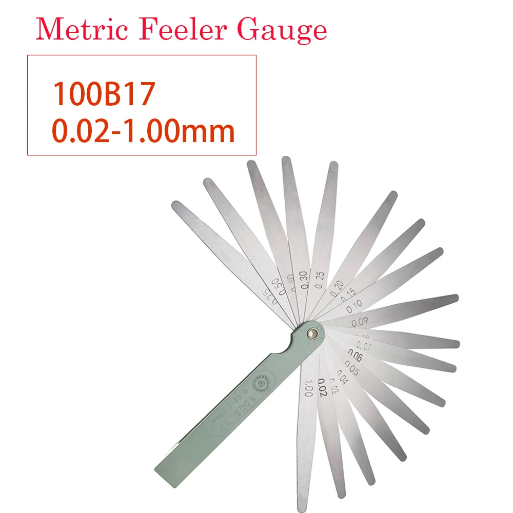 100B17 Feeler Gauge Metric Size 0.02 1mm Thickness Gauge Set Valves