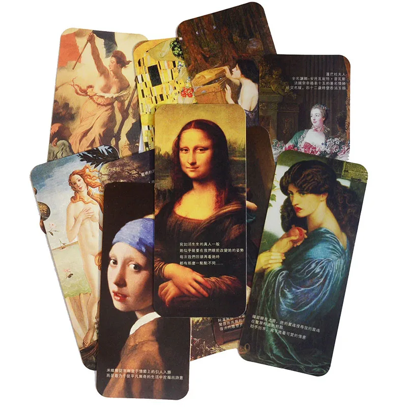 World Famous Painting Retro Cardboard Bookmark Mona Lisa Book Holder Gift Stationery 10 Pcs/Set floral painting bookmark,bookmarks stationery supplies