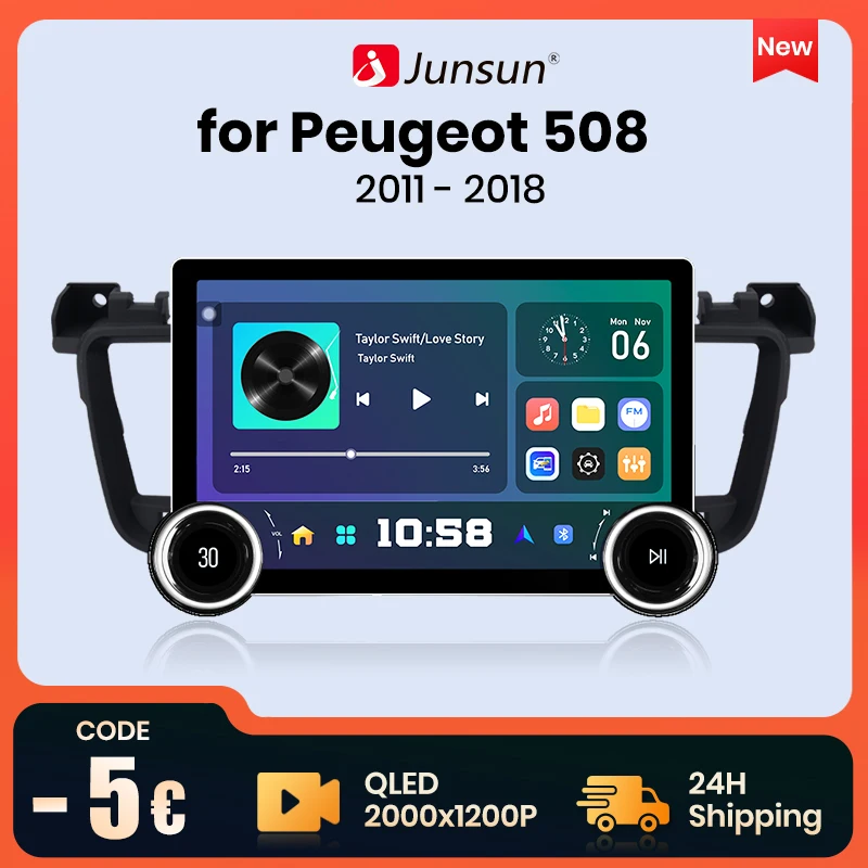 

Junsun X8 11.5“ 2K 2000*1200 QLED Wireless CarPlay Android Auto Car Radio for Peugeot 508 508SW 2011 - 2018 Multimedia autoradio