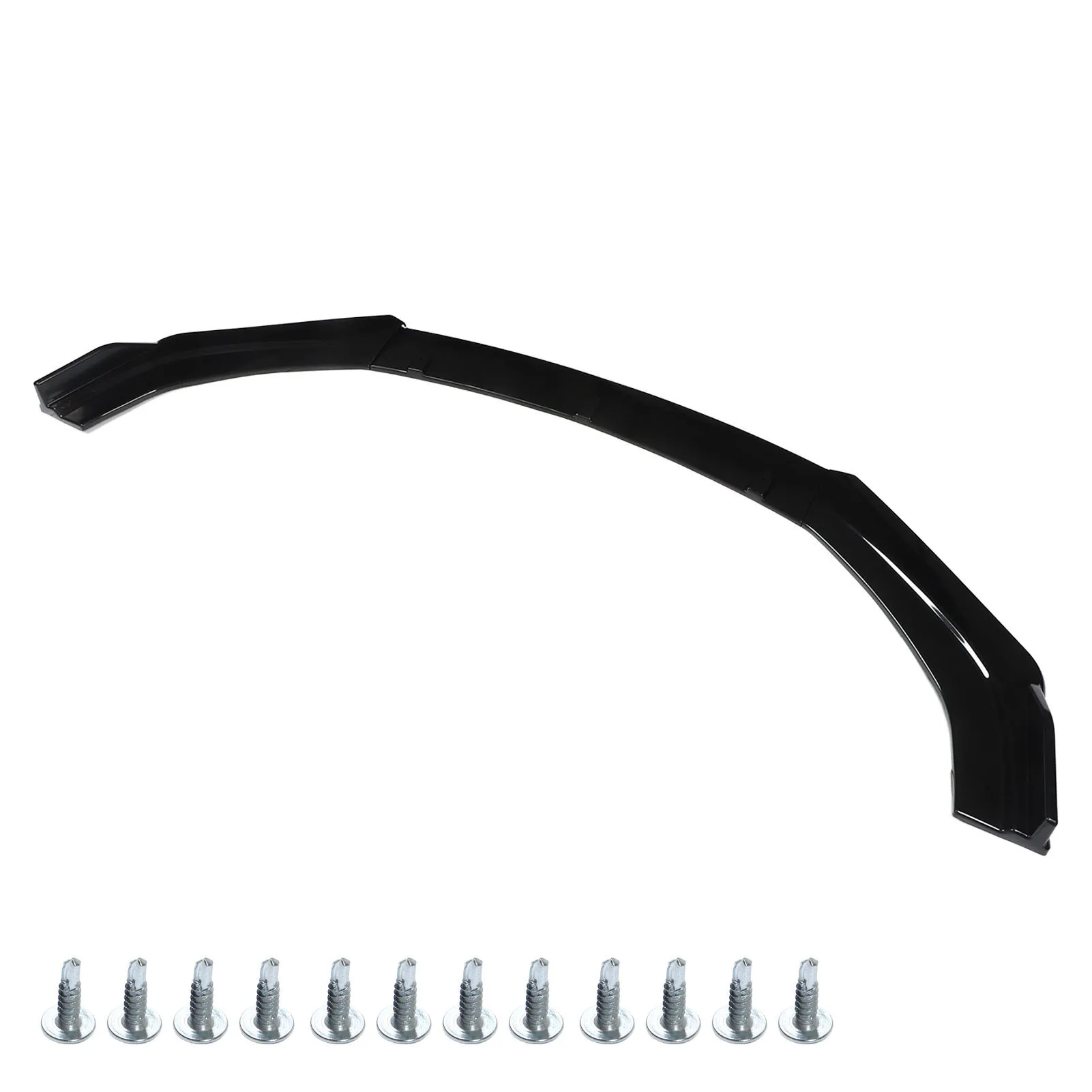 Glossy Black Body Kit 4-Piece Universal Front Bumper Lip Kit - Glossy Black ABS Chin Spoiler For Most Cars Car Bumper Lip