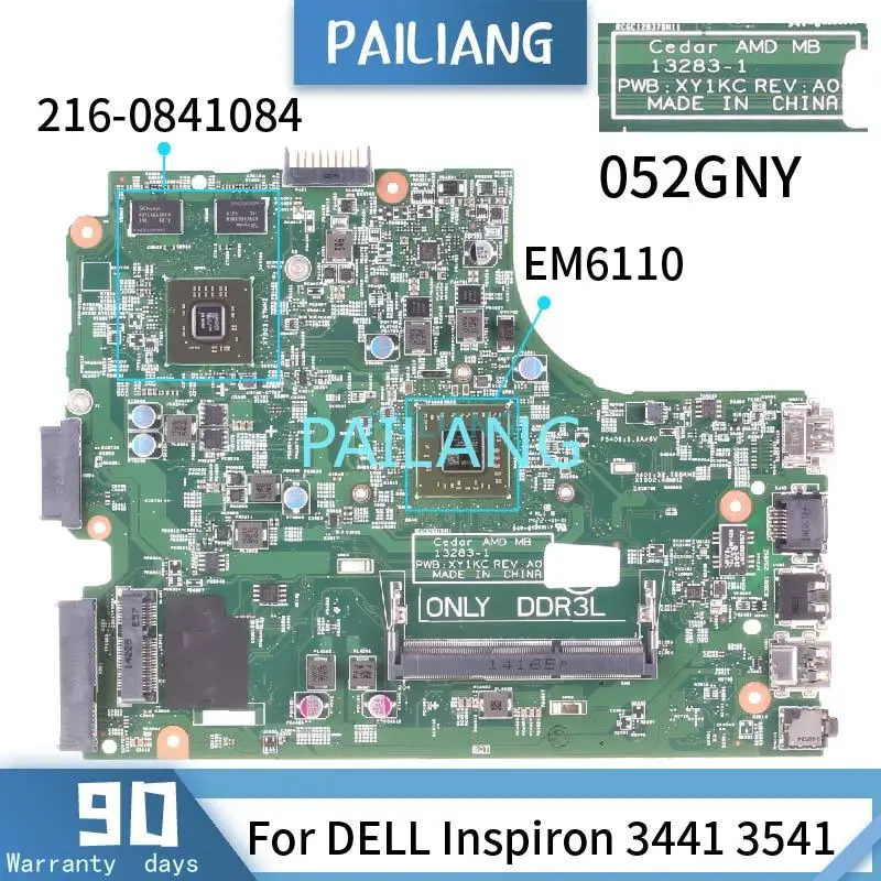 

CN-052GNY 052GNY для DELL Inspiron 3441 3541 материнская плата для ноутбука 13283-1 EM6110 216-0841084 протестированная Материнская плата ноутбука DDR3