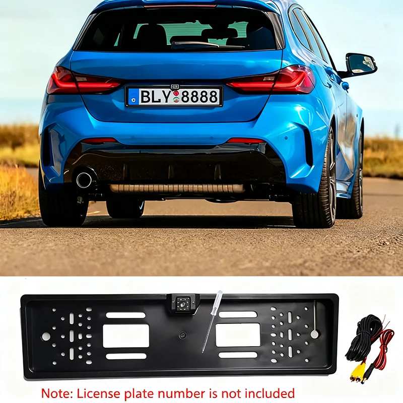 Pakring Car Rear View Camera EU European License Plate Frame Waterproof Night Vision Reverse Backup with 4 Or 8 12 LED Light