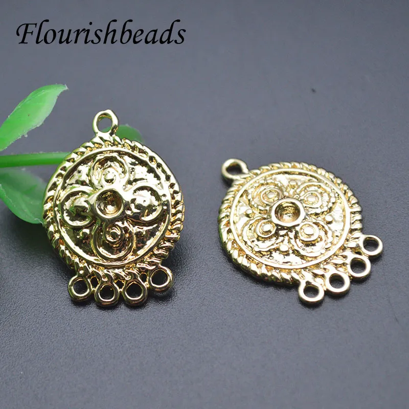 

Wholesale 30pcs Gold Plating Nickel Free 15x18mm Round Clasp Multiple Rows Holes Connector for Jewelry Making Parts Supplier