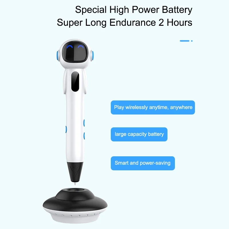 Wireless Spaceman 3D Printing Pen for Children Low Temperature 3D Drawing Pen with PCL Filament Toys for Kids DIY New Year Gift