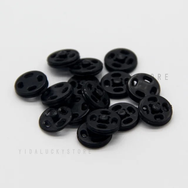 7/10/13/15/18/21mm Invisible Small Plastic Snap Buttons Fasteners Press Button Stud For Clothes Mini Accessories Wholesale Black