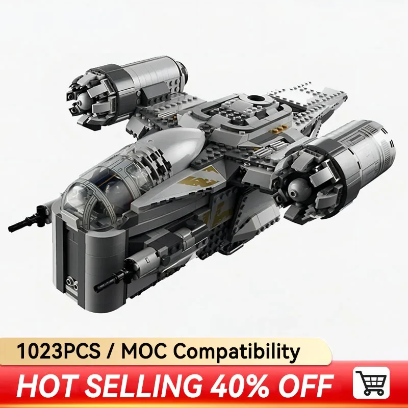 1023 Pz Star Plan Razor Crest Astronave Blocchi Di Costruzione Mattoni Astronave Compleanno Regalo Di Natale Giocattolo Compatibile 75292 60017