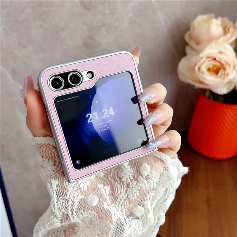 Phone Case For Samsung Galaxy Z Flip 5 5G Small Screen Tempered Film Protective Flip5 Cover Shell