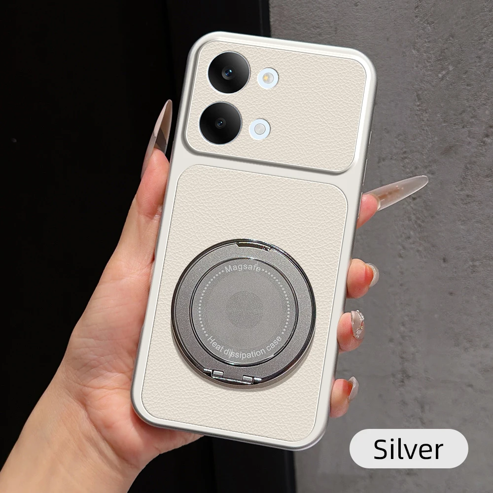 Luxury Litchi Pattern Ultra-Thin Swivel Bracket Anti-Drop Phone Case Cover