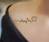 Waterproof Temporary Tattoo Sticker Body Art Love Wave Heartbeat Line Small Size Fake Tatto Flash Tatoo for Girl Women 1