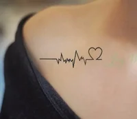 Waterproof Temporary Tattoo Sticker Body Art Love Wave Heartbeat Line Small Size Fake Tatto Flash Tatoo for Girl Women 1