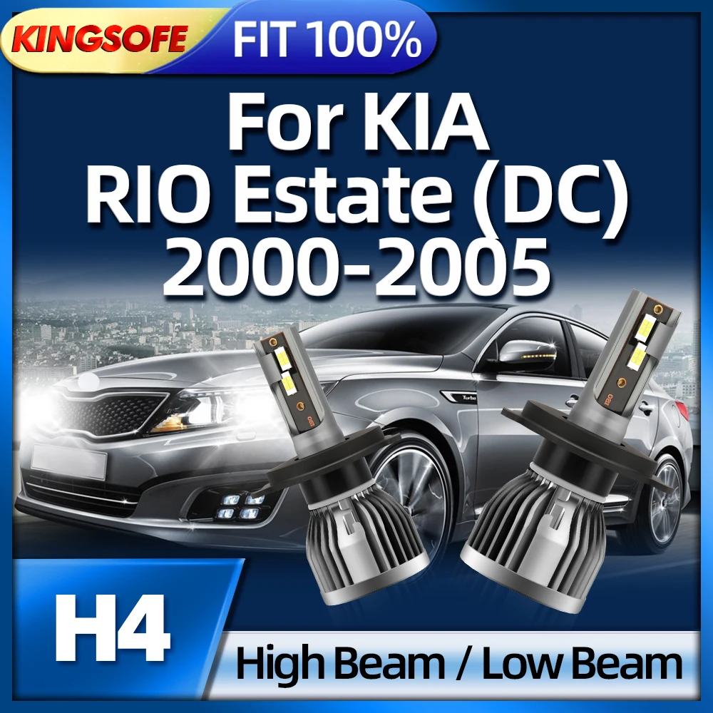 

KINGSOFE LED Car Headlight Super Bright H4 Lights Bulbs 150W 40000Lm For KIA RIO Estate (DC) 2000 2001 2002 2003 2004 2005