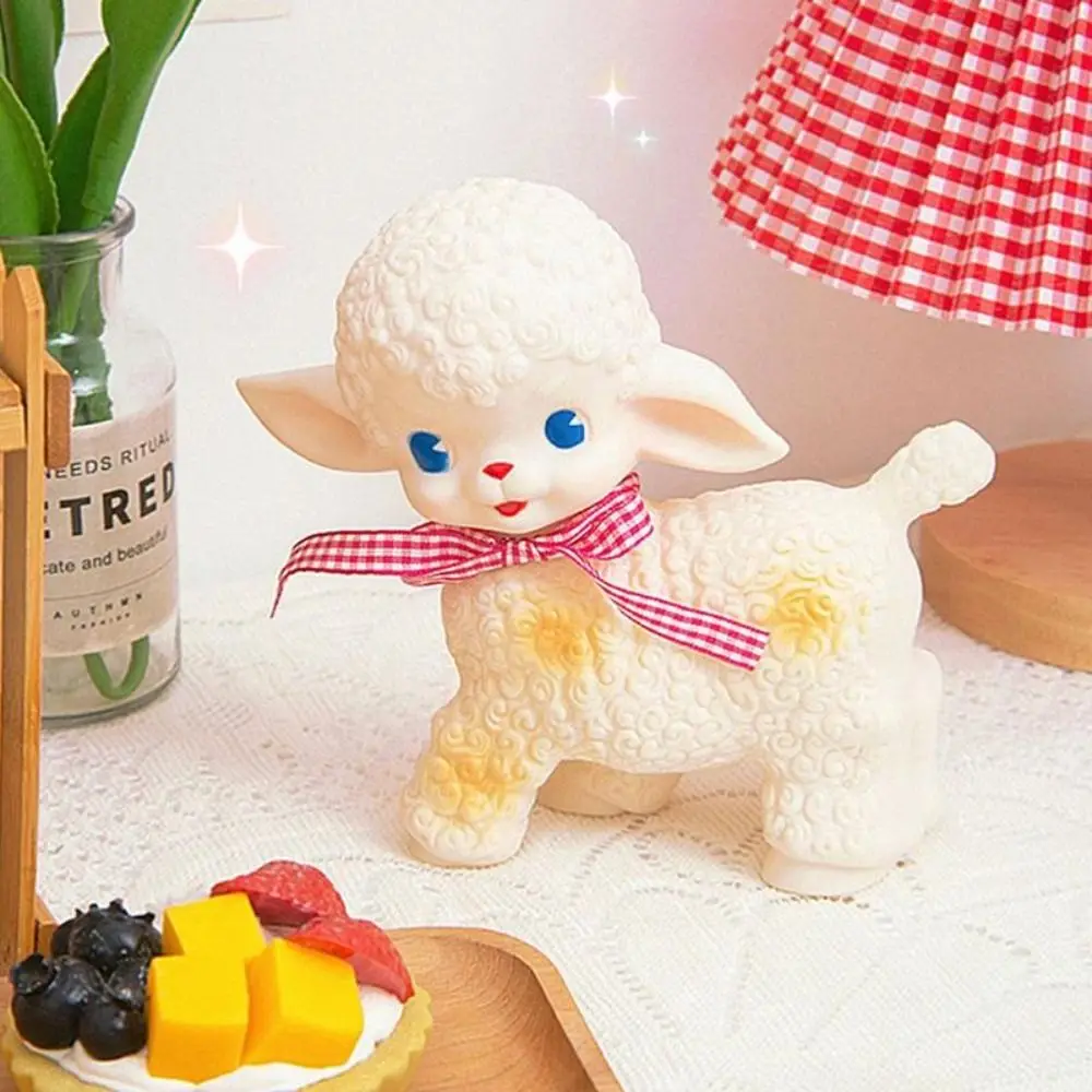 

Пластиковая кукла-овечка из ПВХ в стиле ретро, пушистая, с голосом сердечка, модель животного, девочка, сердце, яркая игрушка из ягненка, садовые аксессуары для дома