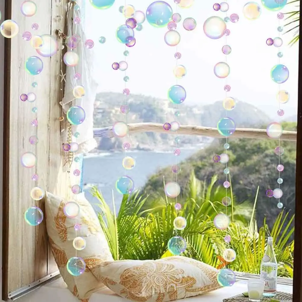 Colorful Bubble Garlands Ocean Themed Party Circle Hanging Banner Under The Sea Party Decorations Mermaid Birthday favor party decorations