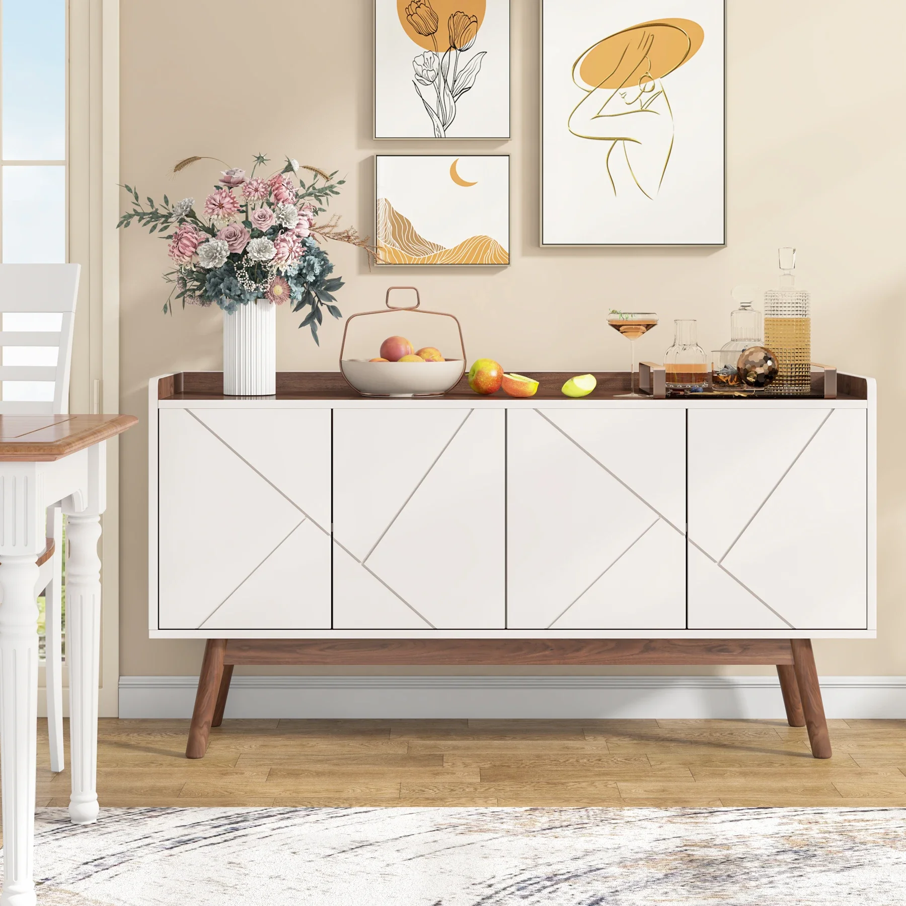 Tribesigns Sideboard Storage Cabinet Modern Buffets & Sideboards Cabinet with Storage, Accent Kitchen Storage