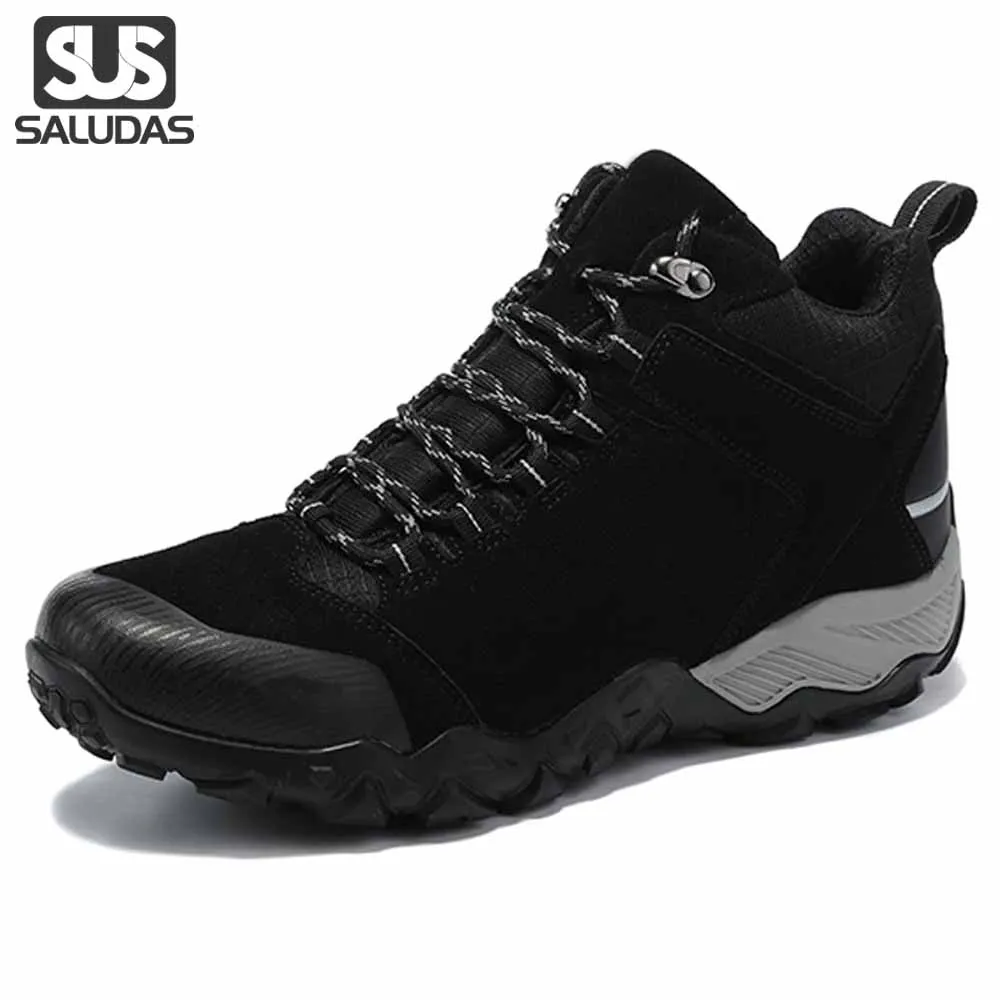 

SALUDAS Hiking Boots Men Hunting Shoe High-Top Non-slip Fur Warm Winter Sneakers for Men Outdoor Mountain Jungle Adventure Boots