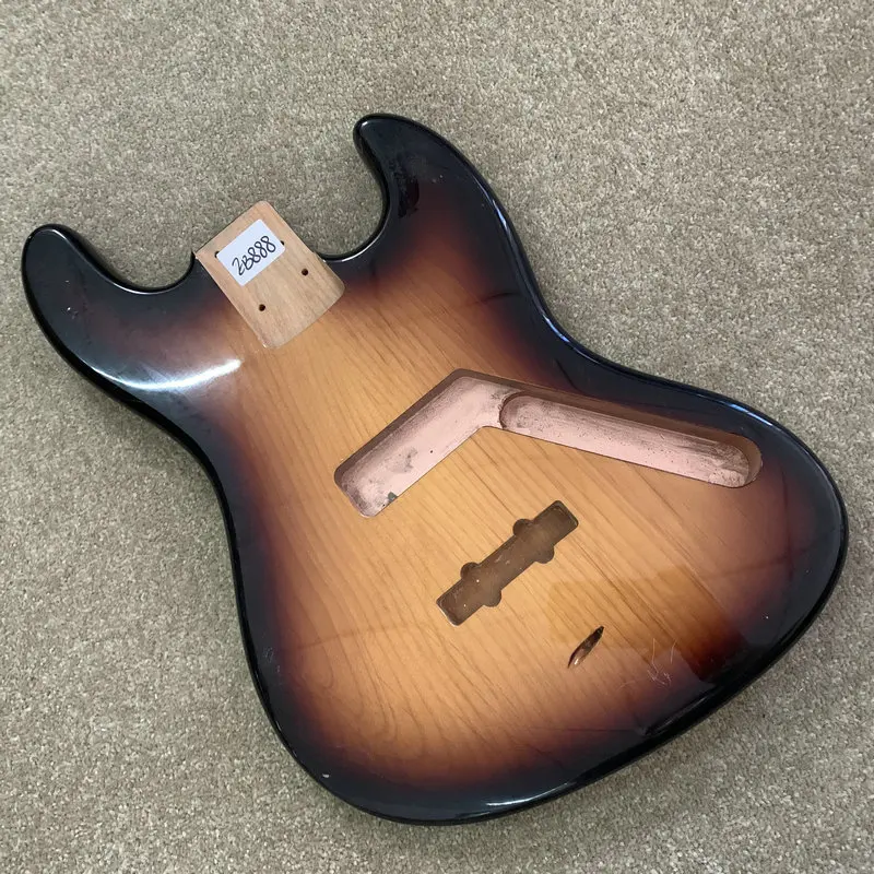 

EB888 Sunburst цветной джаз бас в цельной ясеневой древесине необработанный электрический бас корпус правая рука для замены и DIY