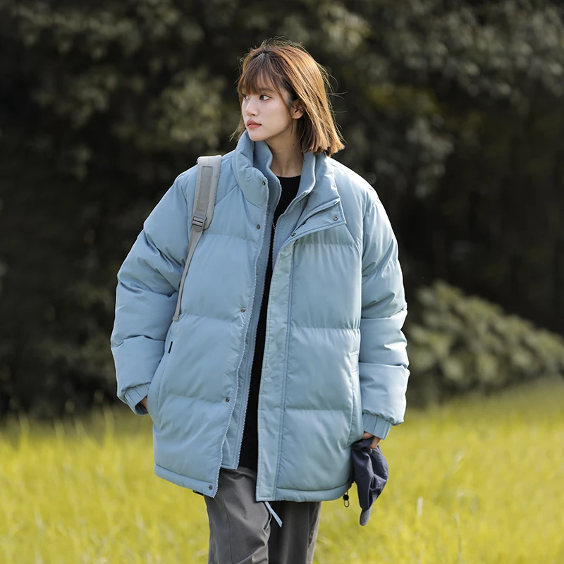 Winter Plus Size Padded Jacket Men Thicken Warm Stand Collar Coat Japanese Street Women Fashion New Stand Collar Oversize Parkas