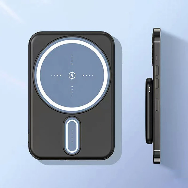 맥세이프 배터리용 미니 마그네틱 보조배터리, 무선 고속 충전 외장 배터리, 5000mAh