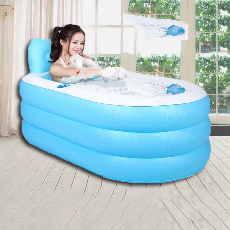 Bañera inflable para adultos, bañera inflable para parejas con bañera  portátil plegable para spa con bomba de aire, 150 110 25.6 in