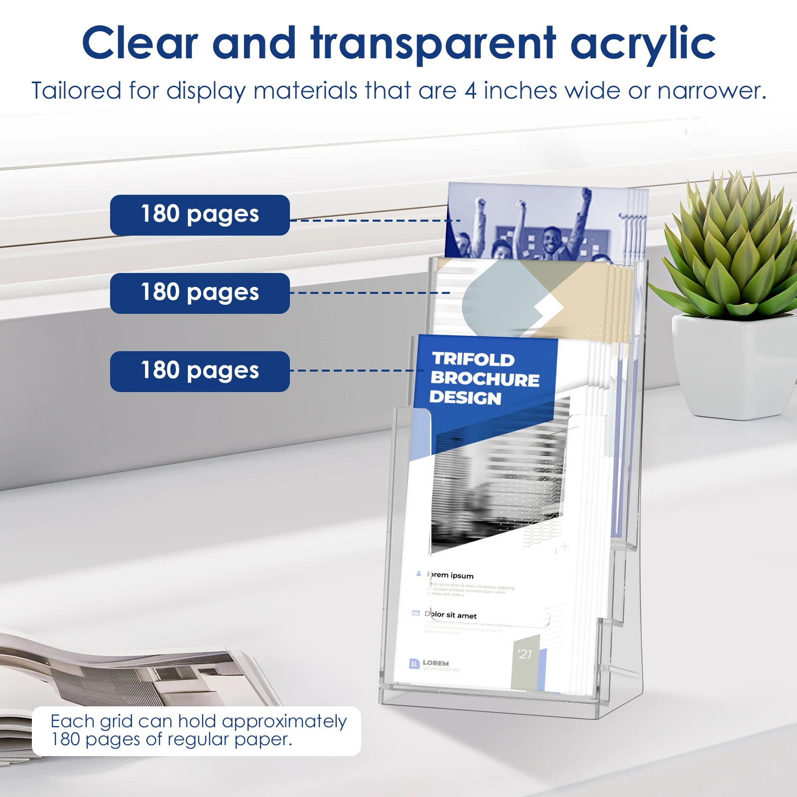 Clear Acrylic 3 5 Tier Brochure Holder Desk Display Stand