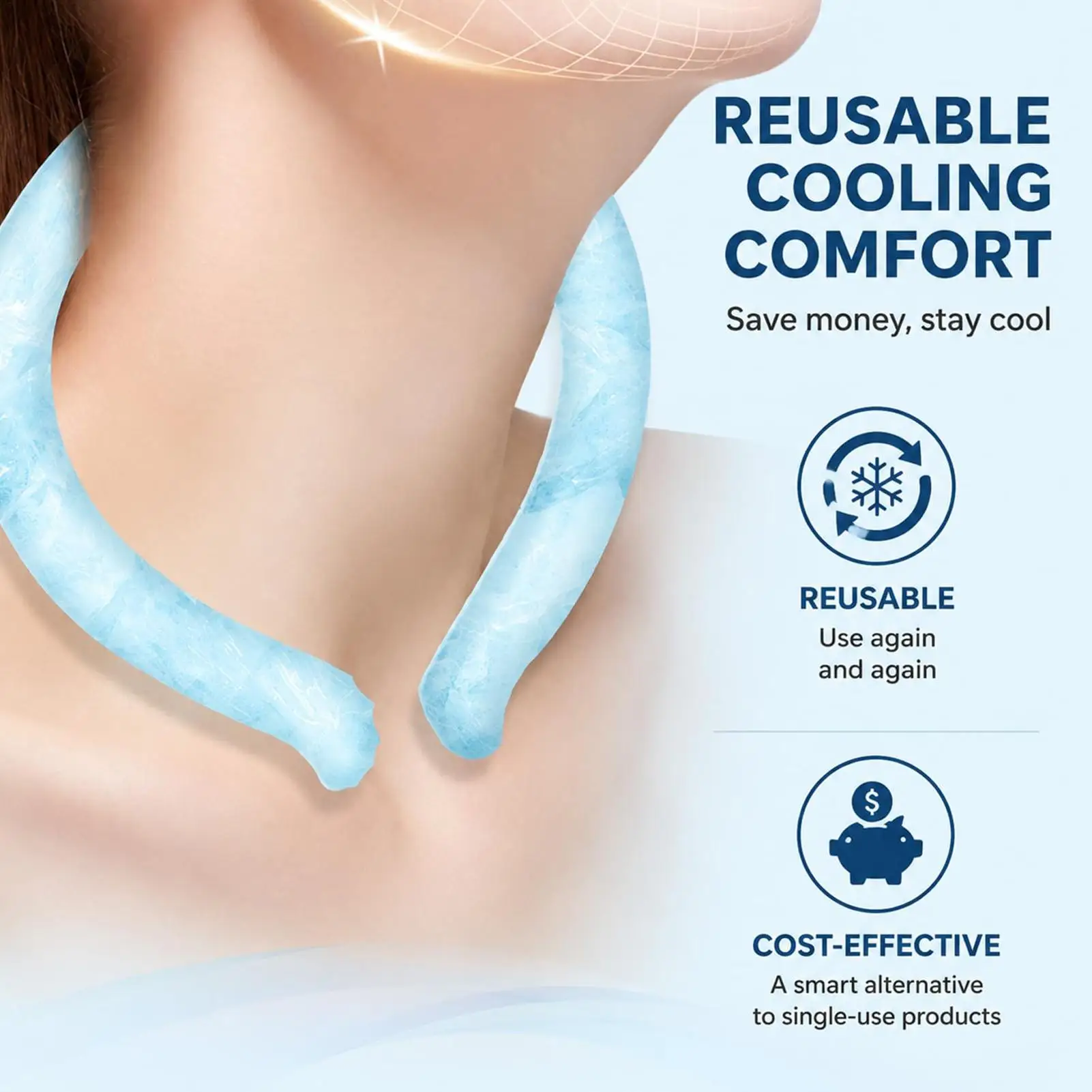 Tubo refrigerante per il collo a mani libere, a prova di perdite, riutilizzabile, impacco di ghiaccio indossabile, Chillypad per sport all'aperto, corsa, viaggi, estate - Image 6