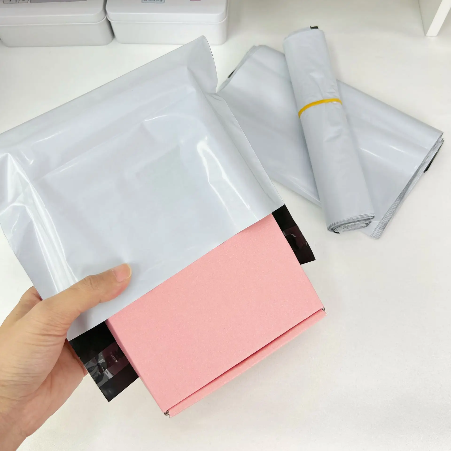 Plastic Thick Mailing Bag for Shipping Small Business Clothing Express Packaging, Mailer, White Color, Wholesale, 20x30cm 5