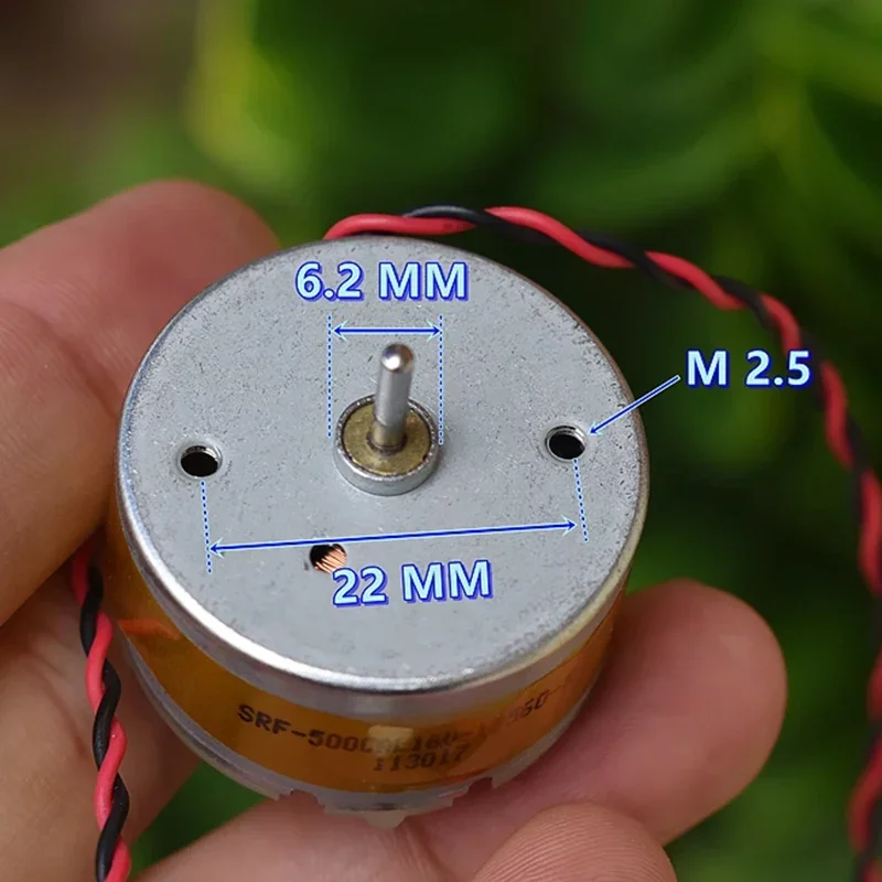 RF-500TB-12560 DC 6V-12V 5400RPM 마이크로 32mm 직경 원형 스핀들 모터 귀금속 브러시 DIY 스위퍼 로봇 향기 알람