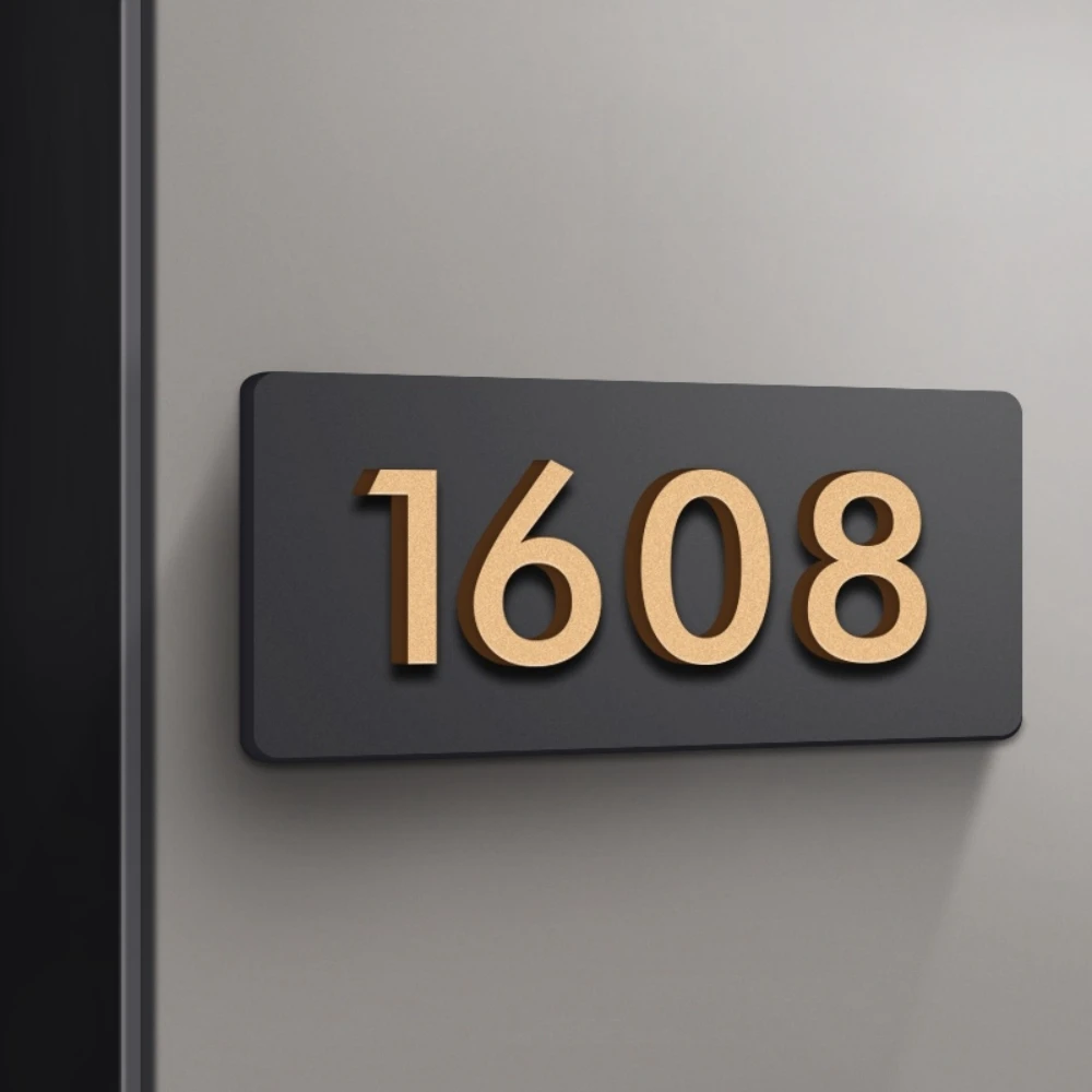 Residential Hotel Restaurant Home House Number Customized Acrylic black gold/black silver house number signs,house numbers