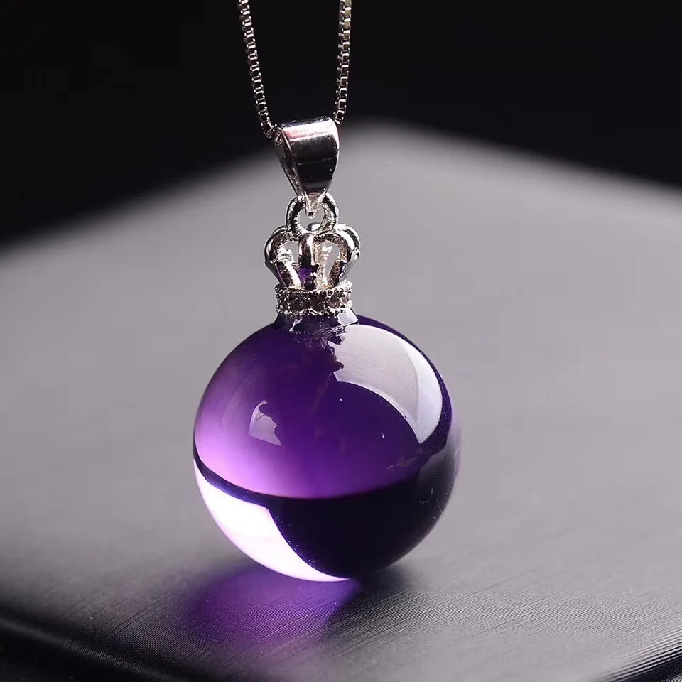 

Natural Crystal Ball Pendant, Raw Stone, Reiki Healing Gift