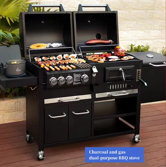 

Charcoal And LPG Dual-Purpose Barbecue Stove, Courtyard, Household Ggas Barbecue Rack, Villa Charcoal Large BBQ Oven