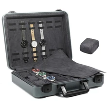 Scatola per orologi portatile in lega di alluminio di alta qualità con scatola per gioielli con serratura scatola per gioielli 18 + 6 scanalatura strumento di archiviazione