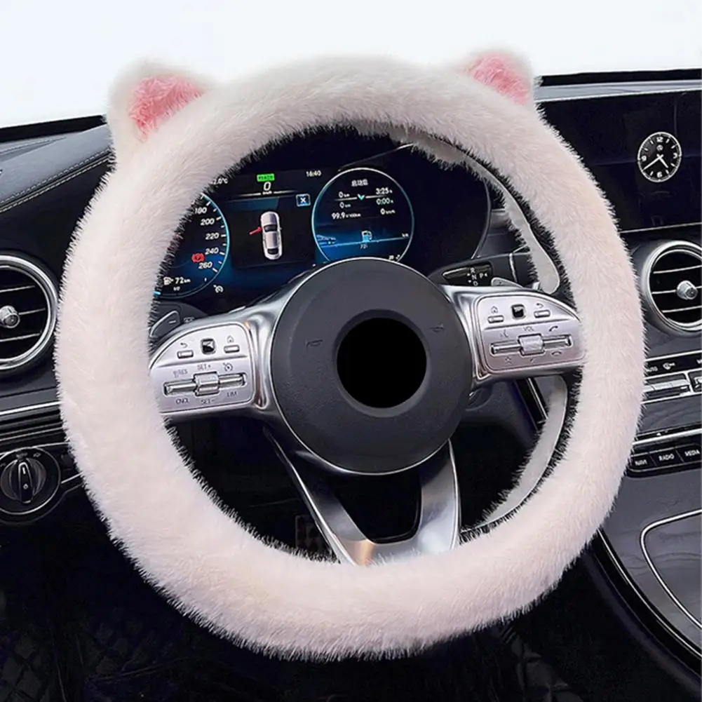 Winter Steering Wheel Cover  Practical Anti-static Good Hand Feeling  Washable Steering Wheel Cover Protector for Vehicle