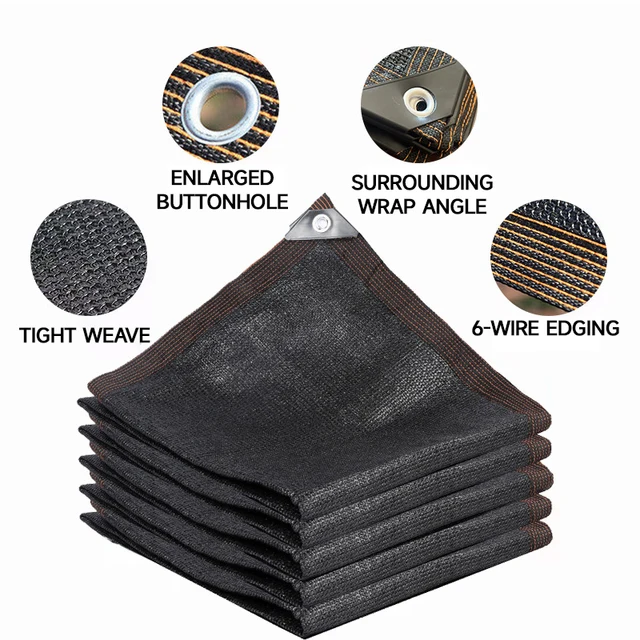 Árnyékhálózat Kerti Árnyékos Ruhával, A Kültéri Virágokhoz Fekvő Növények Fedezete Uv -Ellenálló Árnyék Sun Black Net Pr Eladás - Image 5