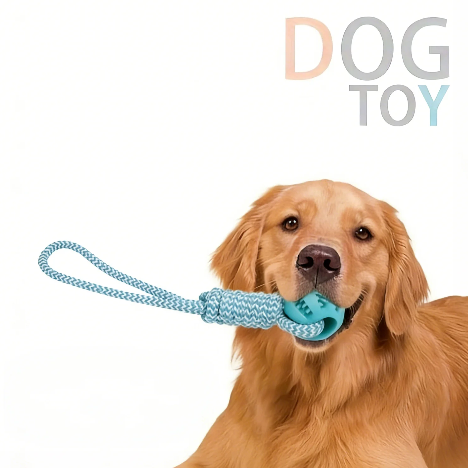 Dog Chew Toy with Treat Dispenser – Interactive Silicone Ball & Rope Toy