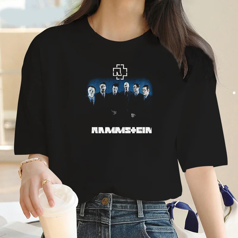 여성 크루 칼라 반팔 티셔츠, 여름 Y2K 탑, 패션 피규어 프린트, 트렌드, 럭셔리 브랜드