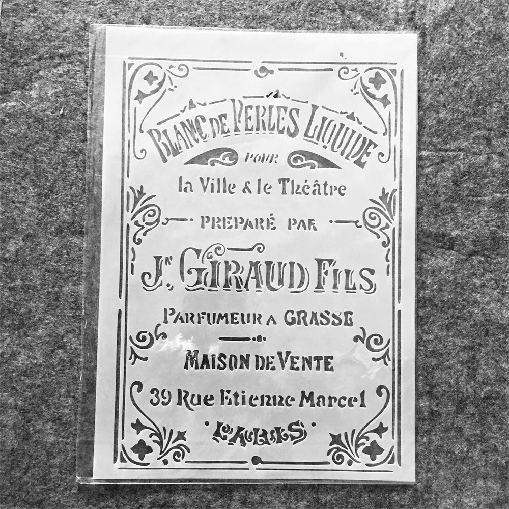 

Трафареты A4 29 см в винтажном стиле с французскими файлами, для творчества, для ношения слоями, настенная живопись, детский декоративный шаблон