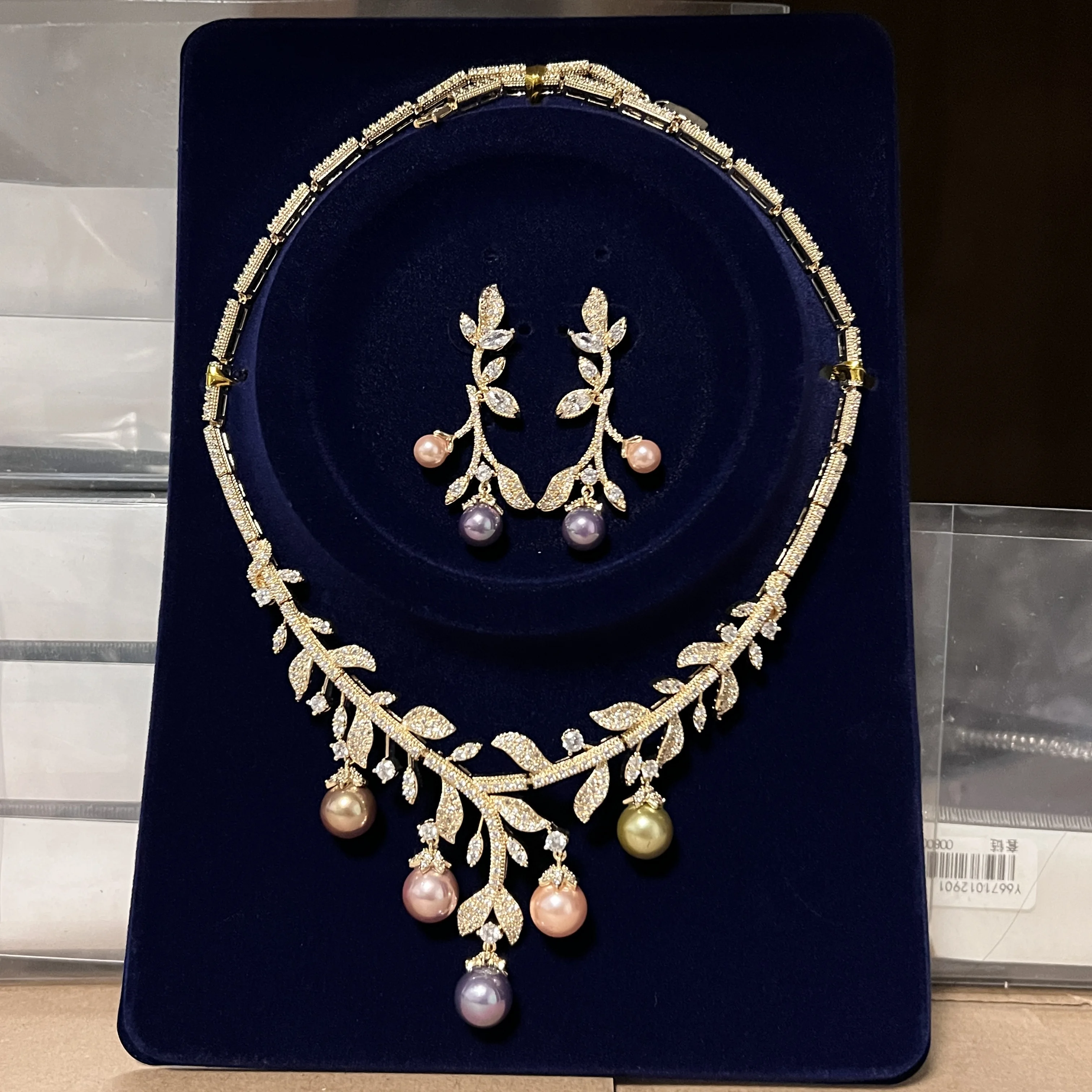 ASNORA 3A Cubic Zirconia Flowers White Necklace Women Pearl Jewelry ...